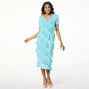 Colleen Lopez Aqua Ruffle Dress